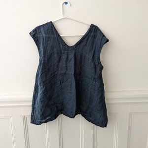 Deep Blue Linen Shirt